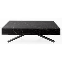 COUCHTISCH Cavetta X höhenverstellbar ausziehbar, Marmor Schwarz 120-200/80/27-76 cm - Anthrazit/Schwarz, Holzwerkstoff/Metall (80/120/76cm) - WFL GROUP