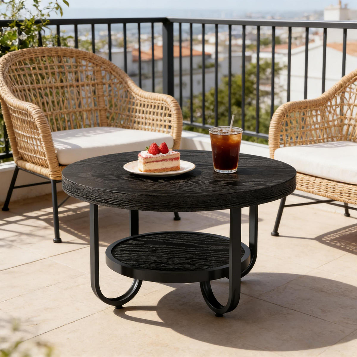 COUCHTISCH Schwarz 80/80/45 cm - Schwarz, Holzwerkstoff (80/80/45cm) - PANGIVO