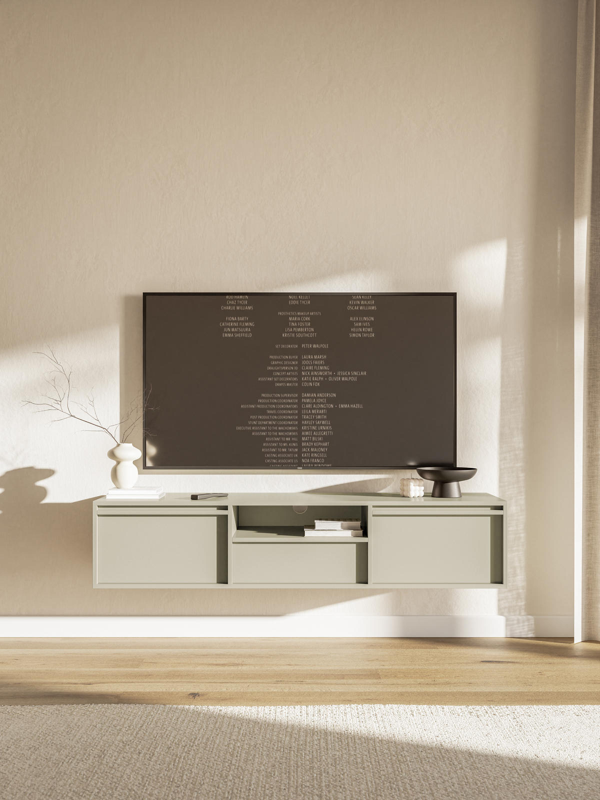 TV-HÄNGEBOARD Evo Graubeige 154 cm - Greige, Holzwerkstoff (154/32.4/39cm) - Selsey