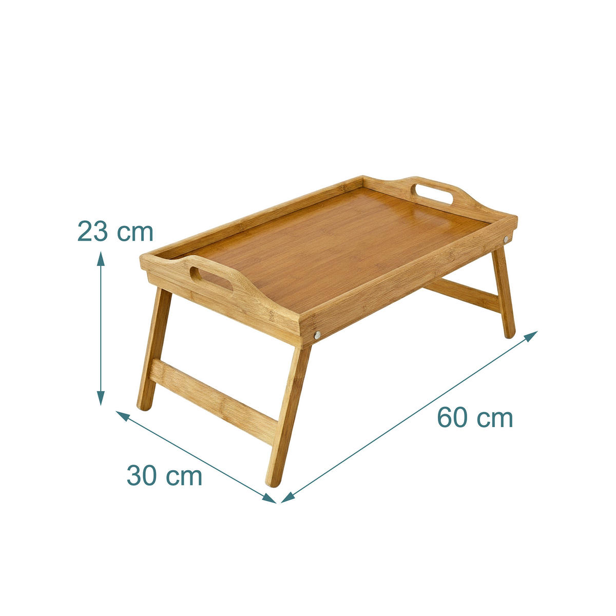 TAVĂ Natur din bambus pliabilă 60x30 cm - maro deschis, compozit lemnos/lemn - Relaxdays