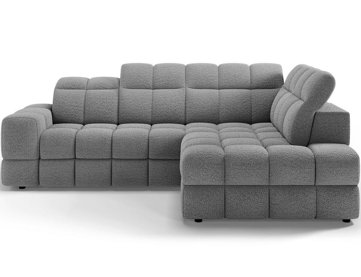 ECKSOFA Bronon mit Schlaffunktion und Bettkasten – Modernes Design, verstellbare Kopfstützen und verschiebbare Rückenlehnen - Grau, Kunststoff (296/109cm) - Wohnideebilder