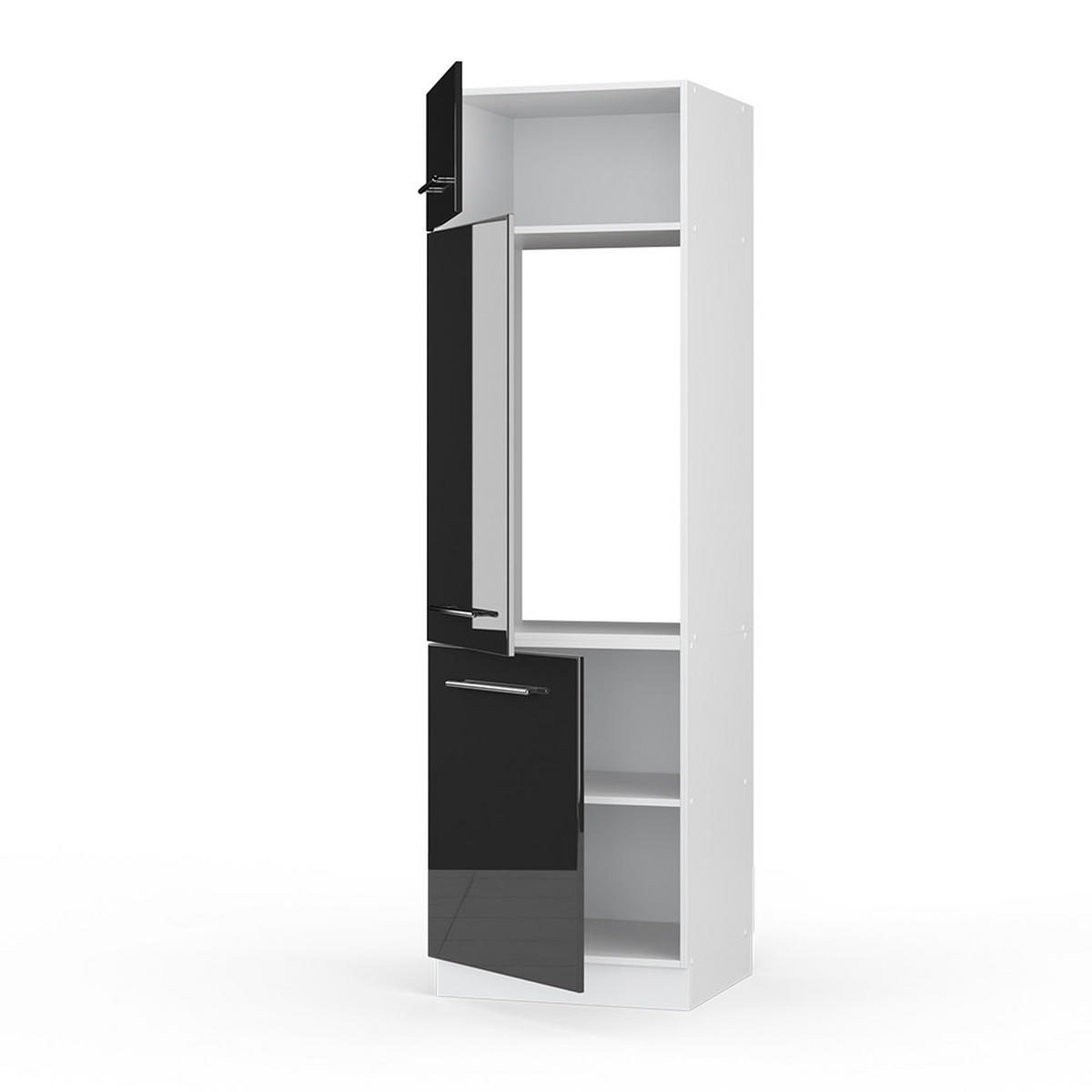 KÜCHENSCHRANK Fame-Line Anthrazit Hochglanz 60 cm - Schwarz Hochglanz/Anthrazit, Holzwerkstoff (60/206.8/58.1cm) - Vicco