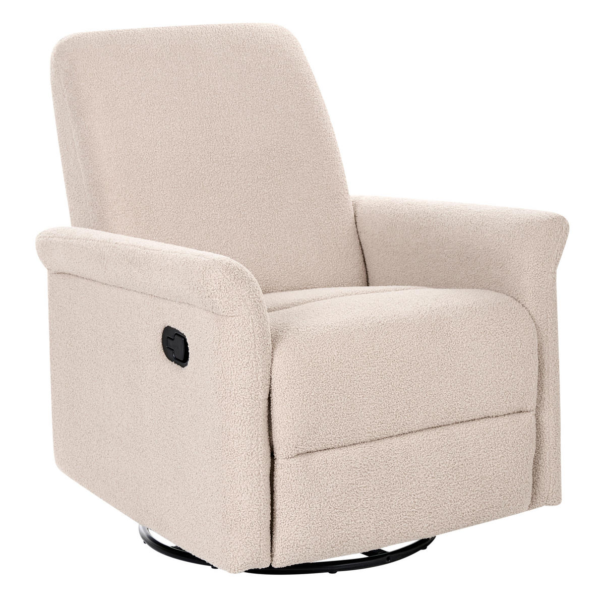 SCHAUKEL-FERNSEHSESSEL drehbar Bouclé Hellbeige Echion - Beige, Textil (82/100/90cm) - Beliani