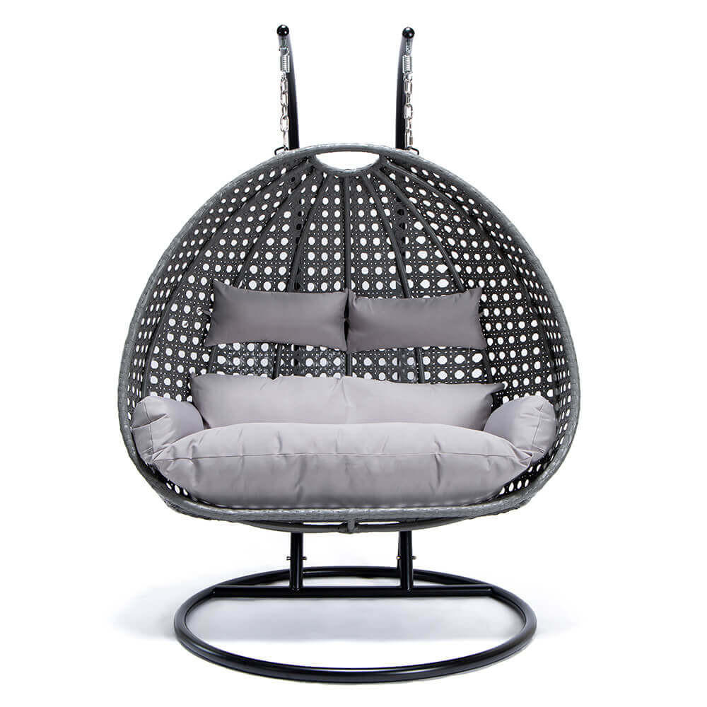 HÄNGESESSEL TWIN - Farbe: Grau, Ausstattung: Pure - Grau, Kunststoff (145/126/74cm) - Home Deluxe