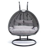 HÄNGESESSEL TWIN - Farbe: Grau, Ausstattung: Pure - Grau, Kunststoff (145/126/74cm) - Home Deluxe