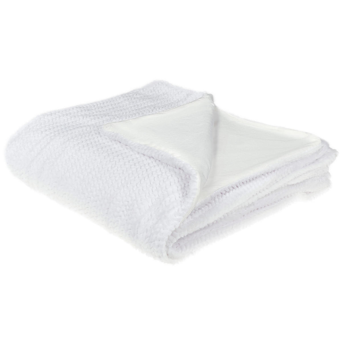 DECKE Weiß Bjas 200/220 cm - Weiß, Textil (200/220cm) - Beliani