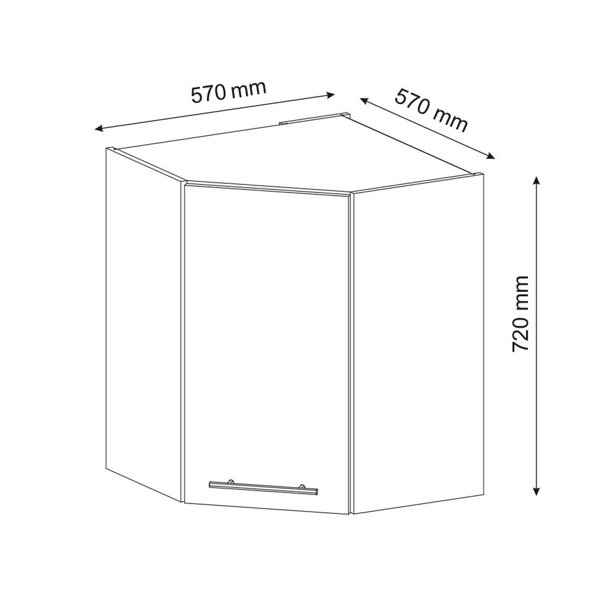 ECKHÄNGESCHRANK Fame-Line Bordeaux Hochglanz 57 cm - Honigeiche/Bordeaux, Holzwerkstoff (57/72/34.1cm) - Vicco