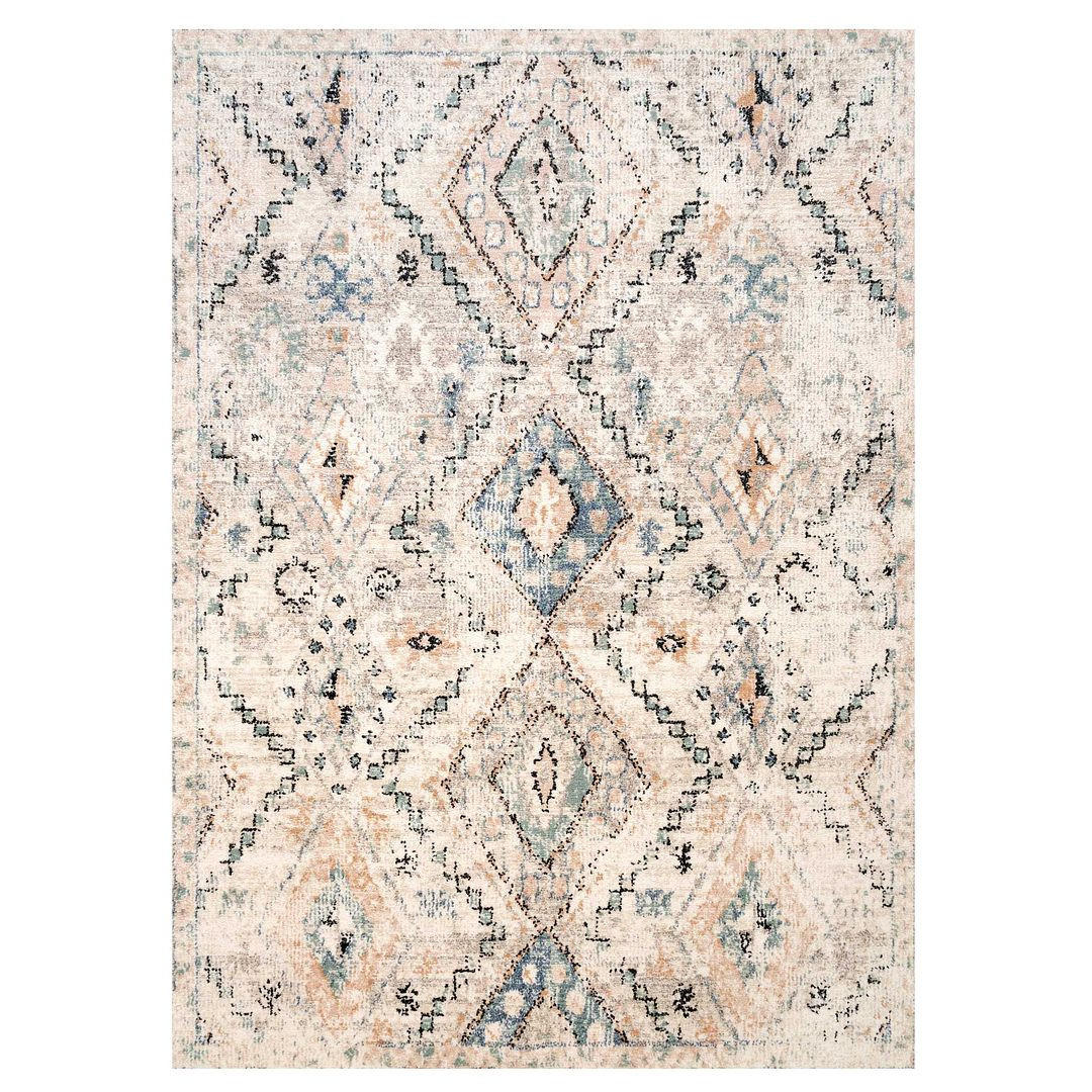 VINTAGE-TEPPICH Ikaro Kemp Blue Beige - Beige, Textil (119/170cm) - Kukoon Rugs