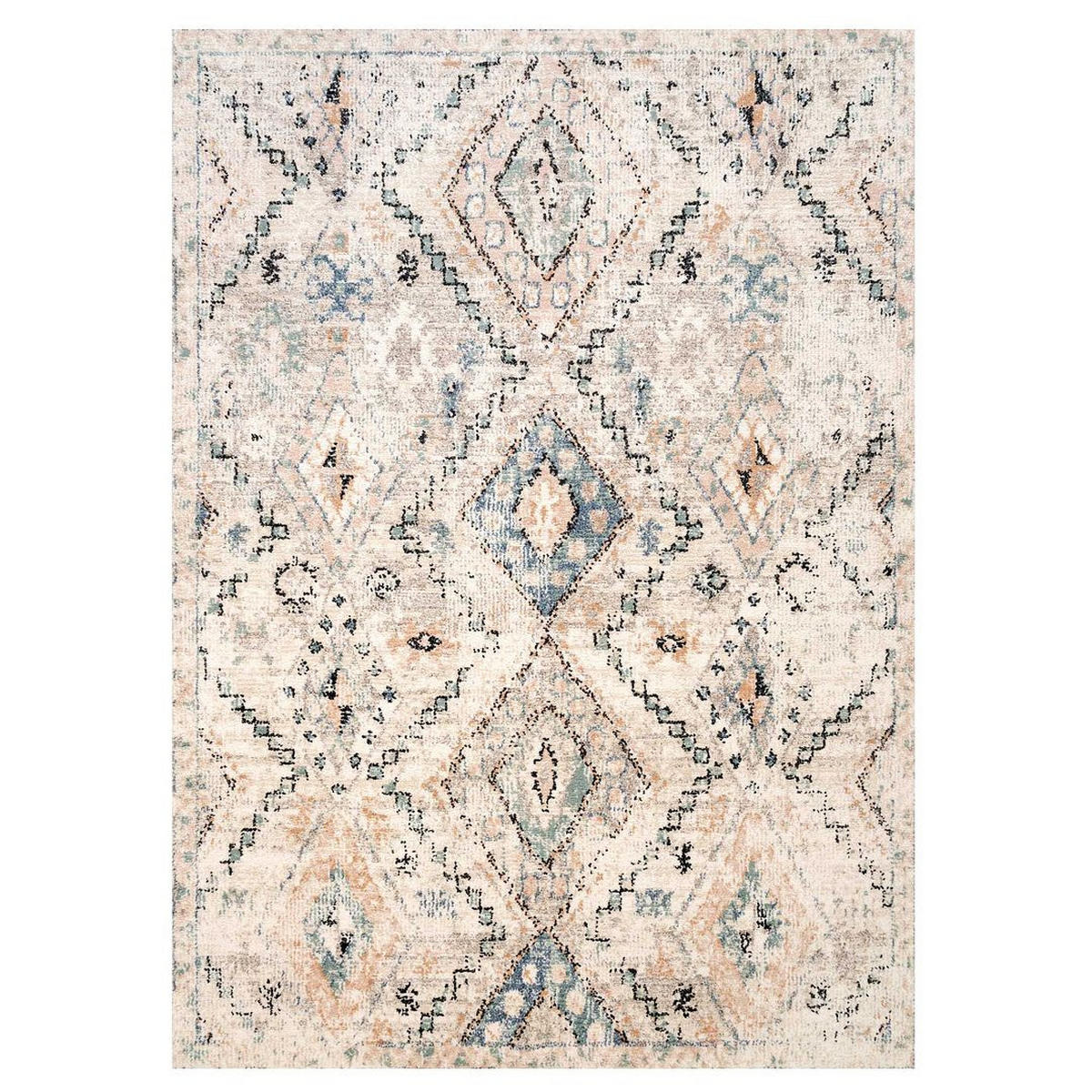 VINTAGE-TEPPICH Ikaro Kemp Blue Beige - Beige, Textil (119/170cm) - Kukoon Rugs