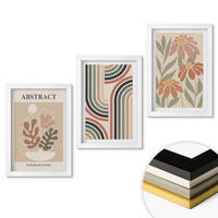 WANDBILDER 3er-Set - 20x30 cm Weißer Rahmen - Abstrakte Pflanzen in Pastellfarben - Weiß, Kunststoff (20/30cm) - ArtPrintCave