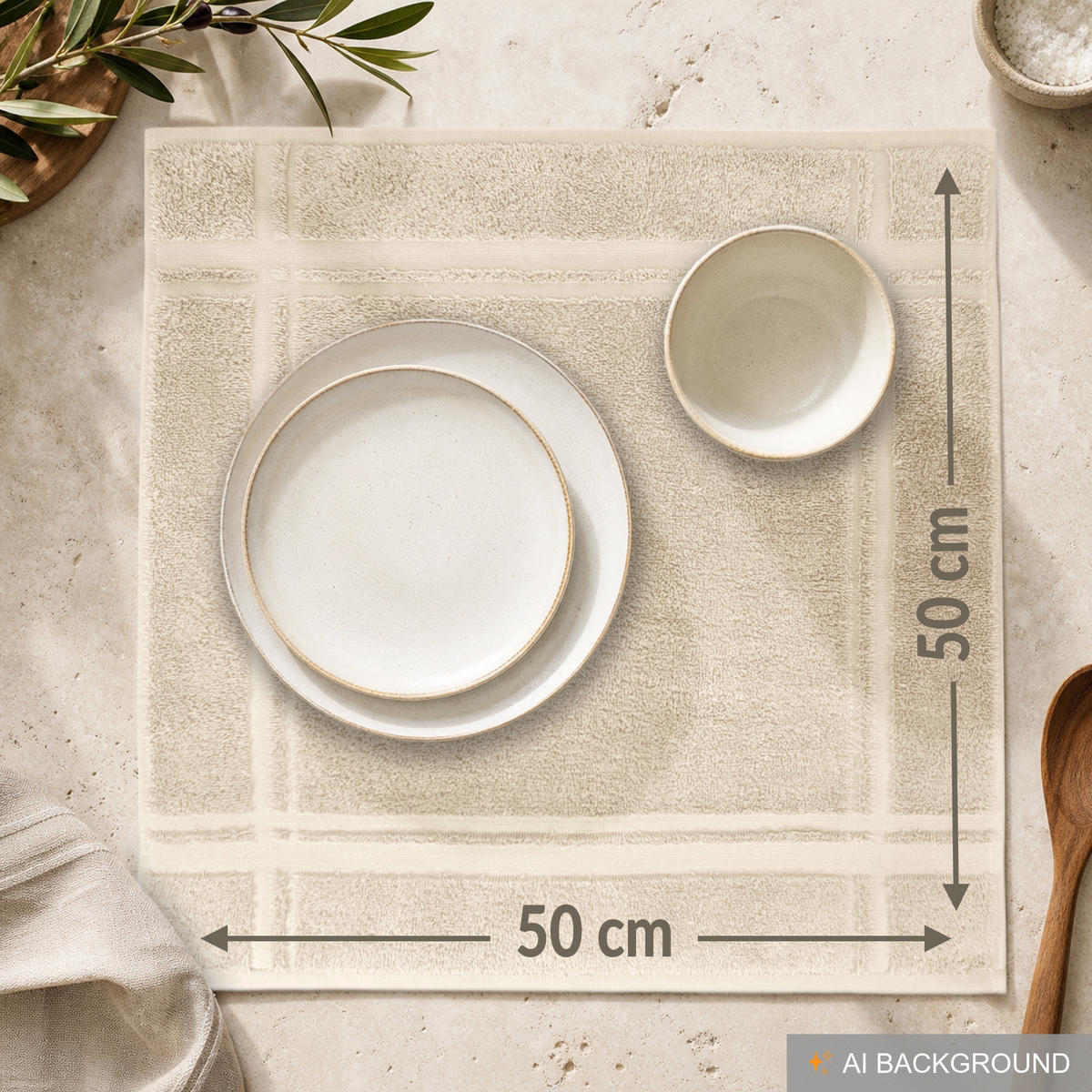 FROTTEE Küchenhandtücher 50x50 cm, 4er Set, Natur - Naturfarben, Textil (50/50cm) - Lashuma