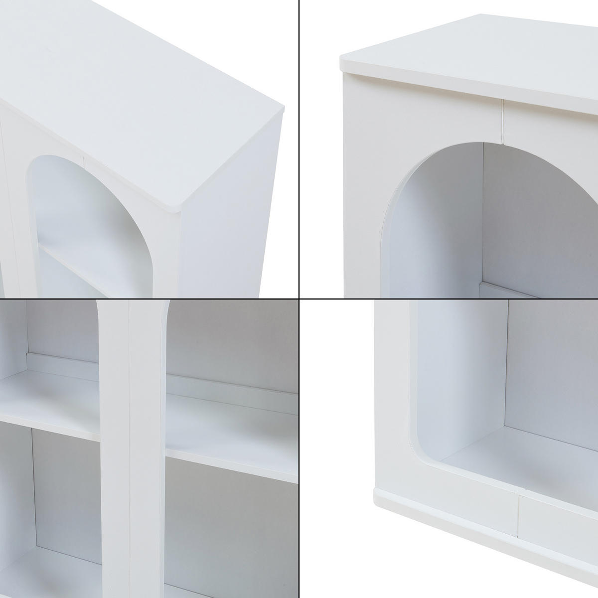 PŘÍSTĚNNÝ STOLEK Trorhun - bílá, kompozitní dřevo (30/80/80cm) - [en.casa]