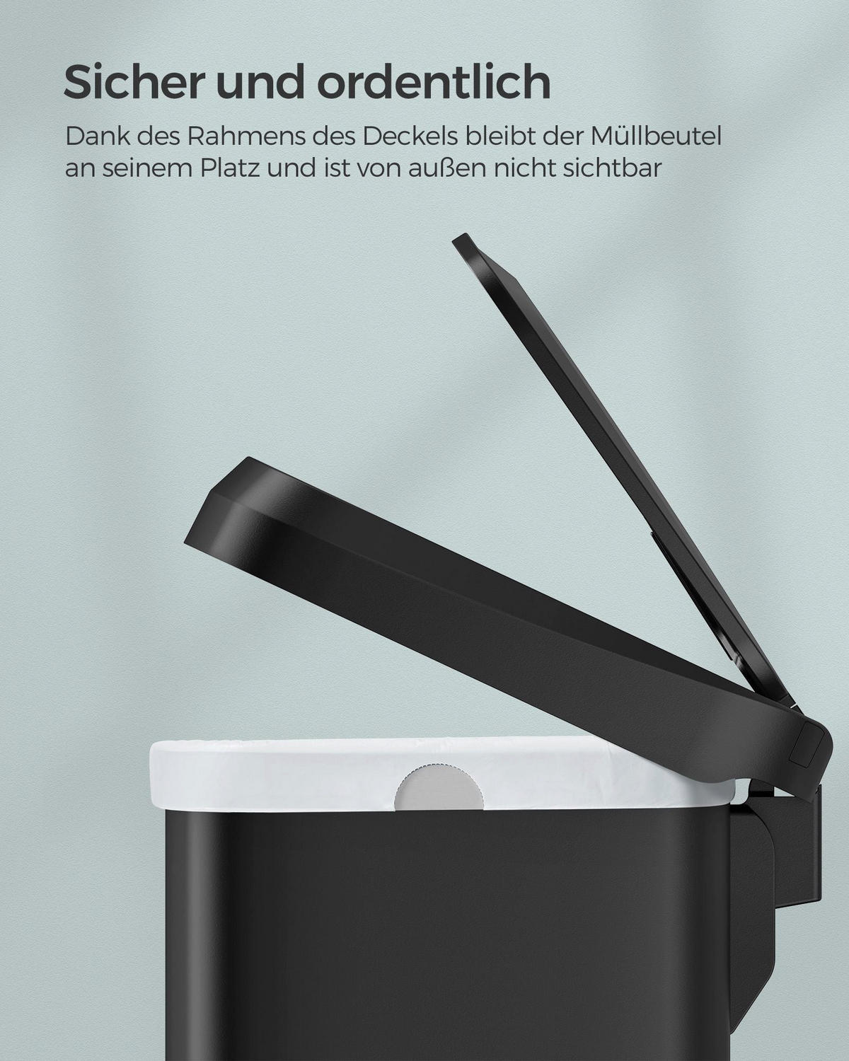 MÜLLEIMER NASSAU - Schwarz, Kunststoff (32.1/58.6/40.4cm) - Hansiro