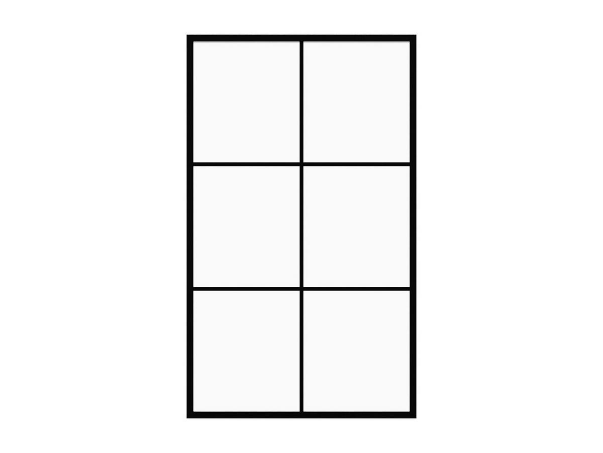 DUSCHWAND für italienische Dusche - Siebdruck - Schwarz matt - 120 x 200 cm - VENTANITA - Schwarz, Glas (120/200cm) - Vente-Unique