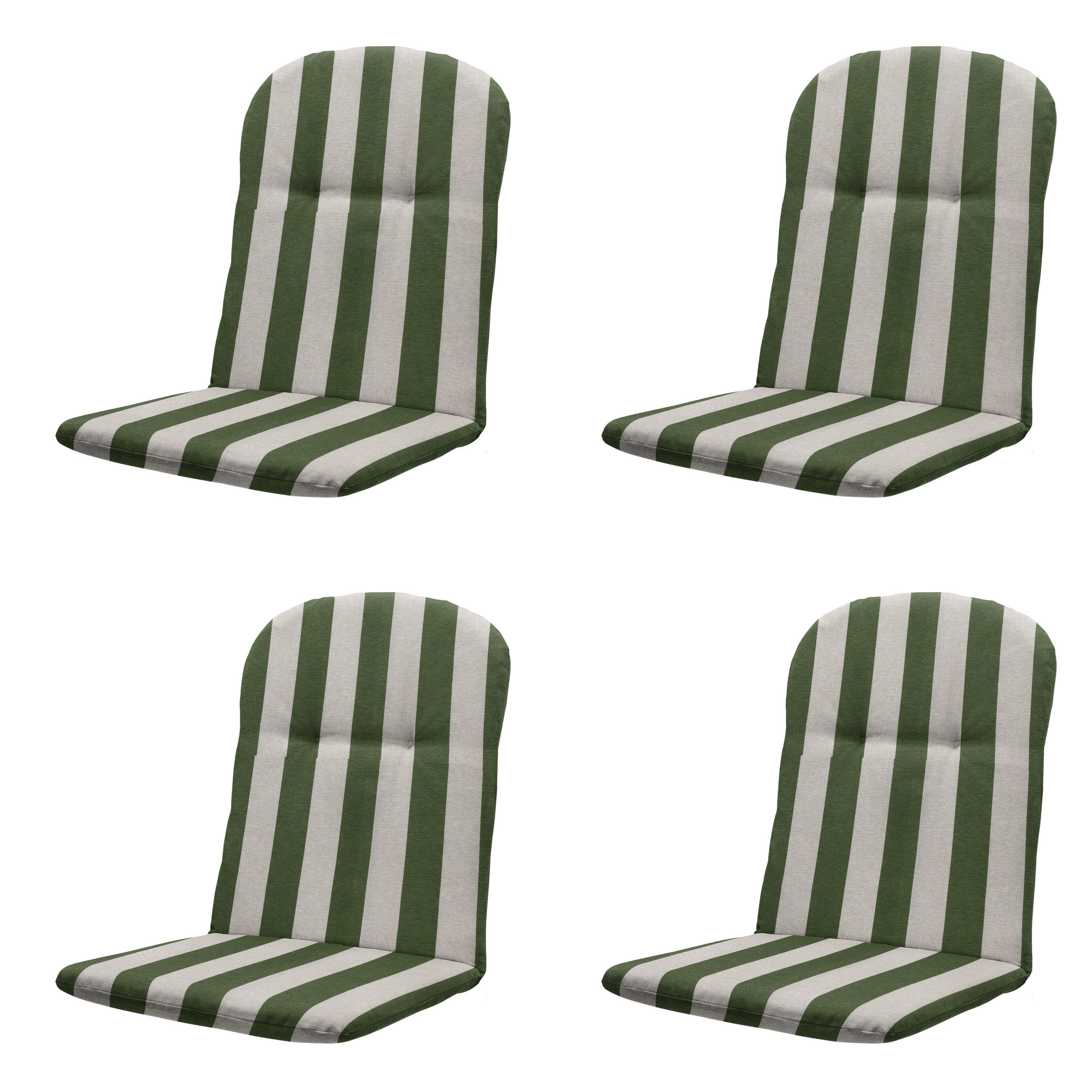 GARTENSTUHLKISSEN Amora - Grün - 45/45/3,5 cm - 4er-Set - Grün, Textil (45/3/45cm) - Madison