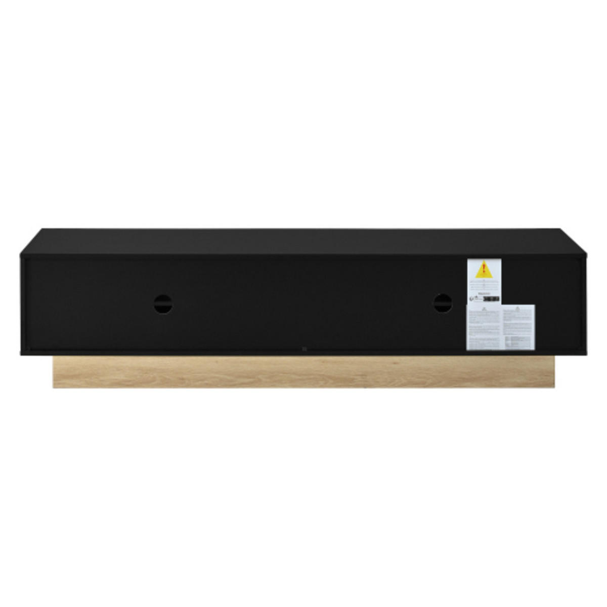SIDEBOARD mit Holzmaserung schwarz 175×40×41,5 cm aus MDF - Schwarz, Holzwerkstoff (175/41.5/40cm) - Luhomfu