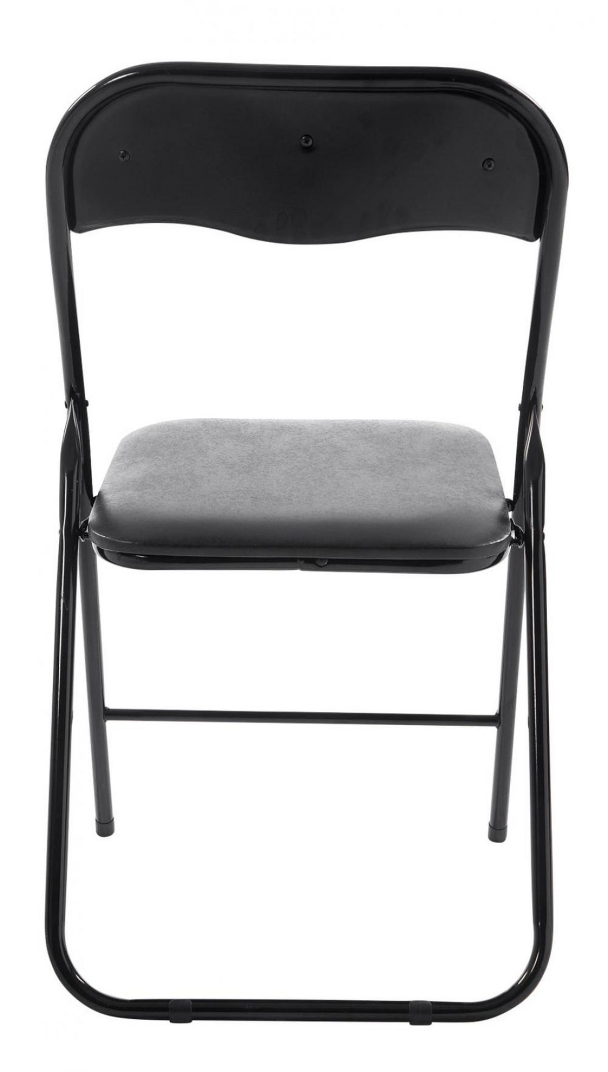 BESUCHERSTUHL Lederlook schwarz/schwarz - Schwarz, Textil/Metall (45/78/45cm) - CLP