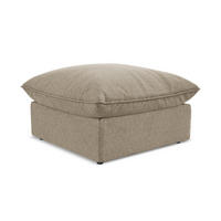 POUF Samt Stoff Beige - Beige/Schwarz, Holzwerkstoff/Kunststoff (75/45/75cm) - LaMiaSofa