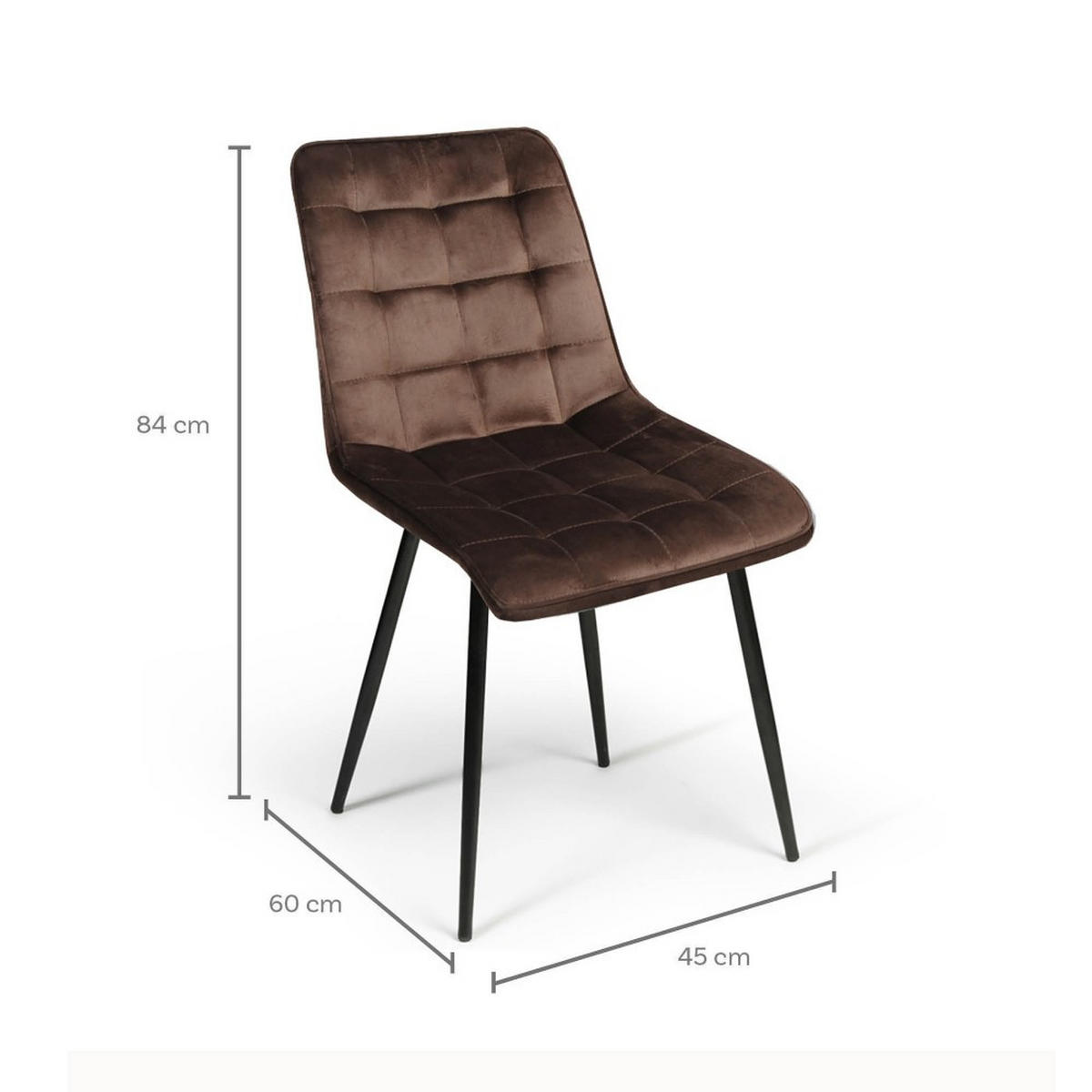 ESSZIMMERSTUHL/ MUSE, Braun - Braun, Metall (45/84/60cm) - Weber Industries
