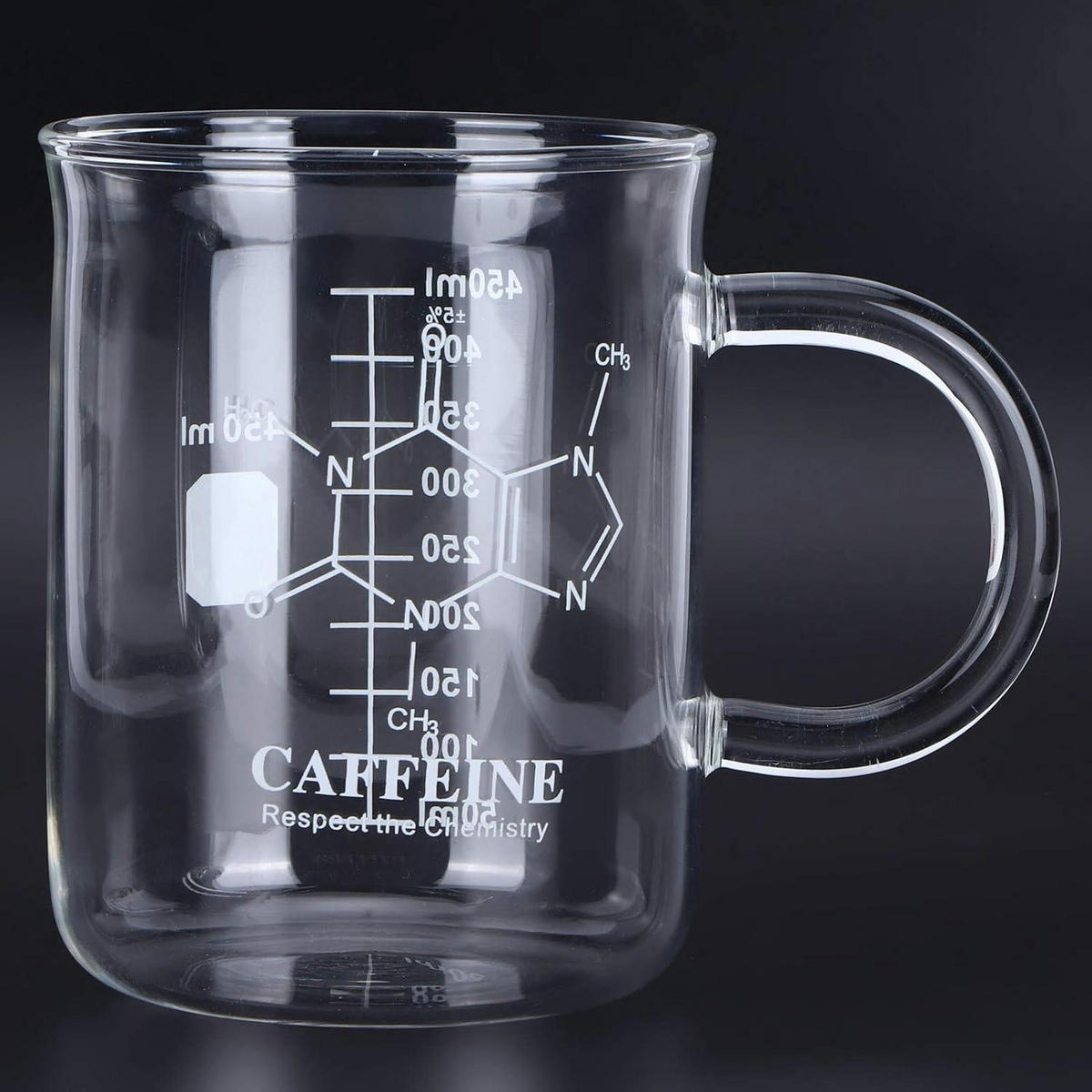 MESSBECHER Glas 450 ml mit Griff und Skala - Transparent, Glas (0.45L)