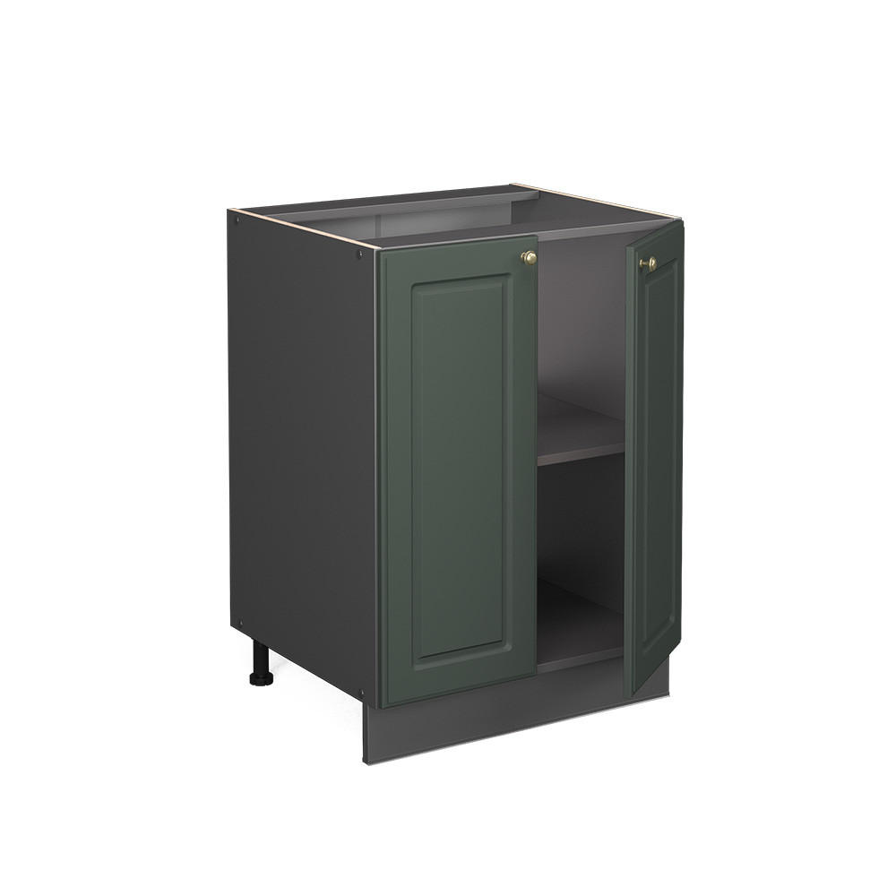KÜCHENUNTERSCHRANK Fame-Line Grün-Gold Landhaus 60 cm ohne AP - Anthrazit/Grün, Holzwerkstoff (60/82/51.6cm) - Vicco