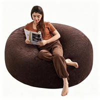 SITZSACK für Erwachsene Indoor 130x120cm Bequemes Bodenkissen groß - Braun, Textil (120/28/130cm) - Raelunyi