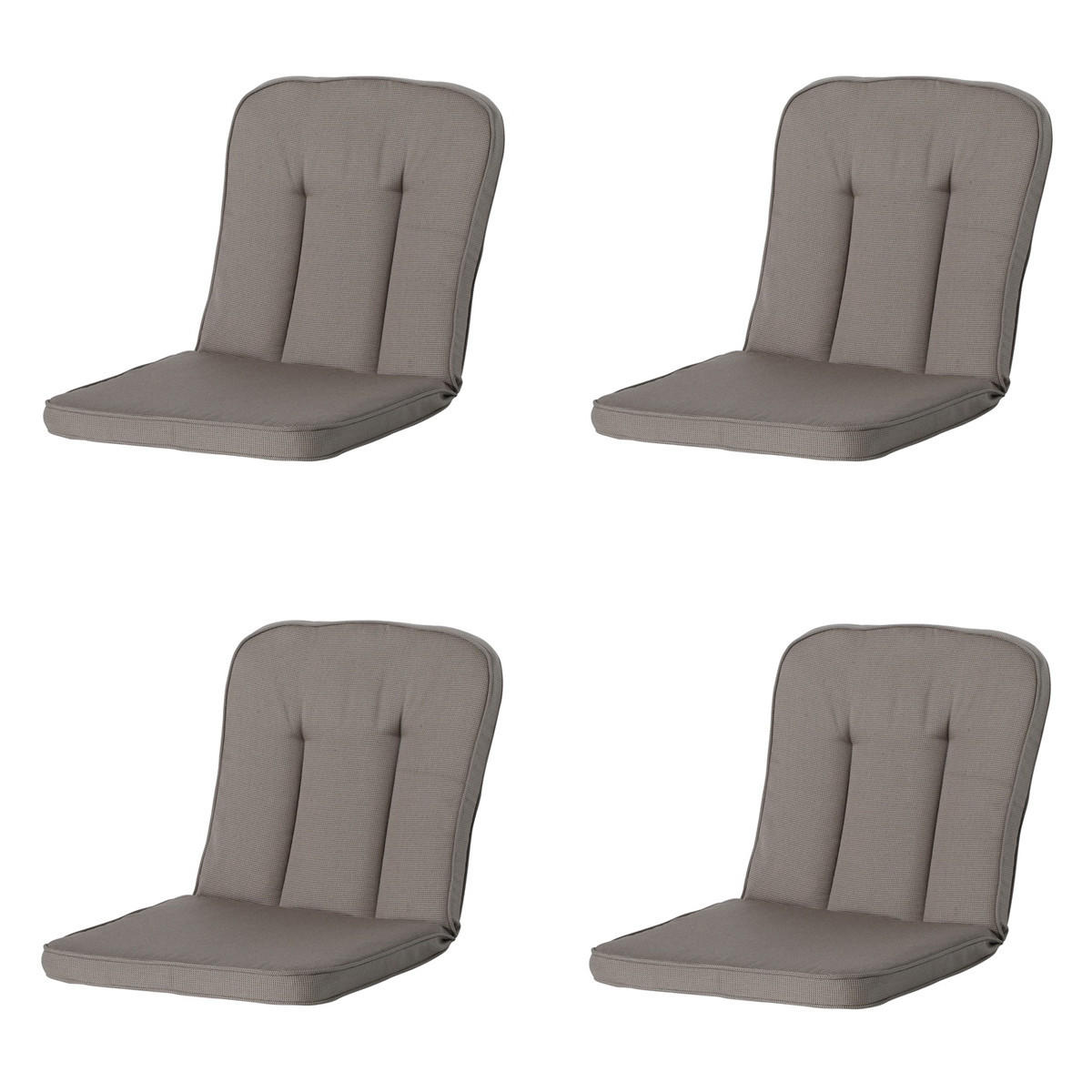 GARTENSTUHLKISSEN Rippe 94/48 cm 4er-Set - Braun, Textil (48/5/94cm) - Madison