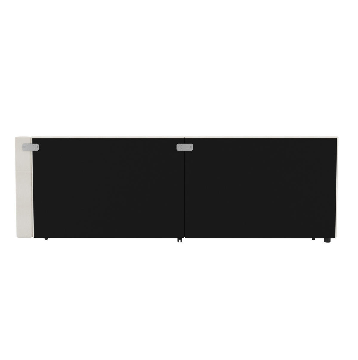POLSTERBETT 90/200 cm Beige aus Leinen mit LED-Lichtleiste - Beige, Textil (90/200cm) - OKMYHOME