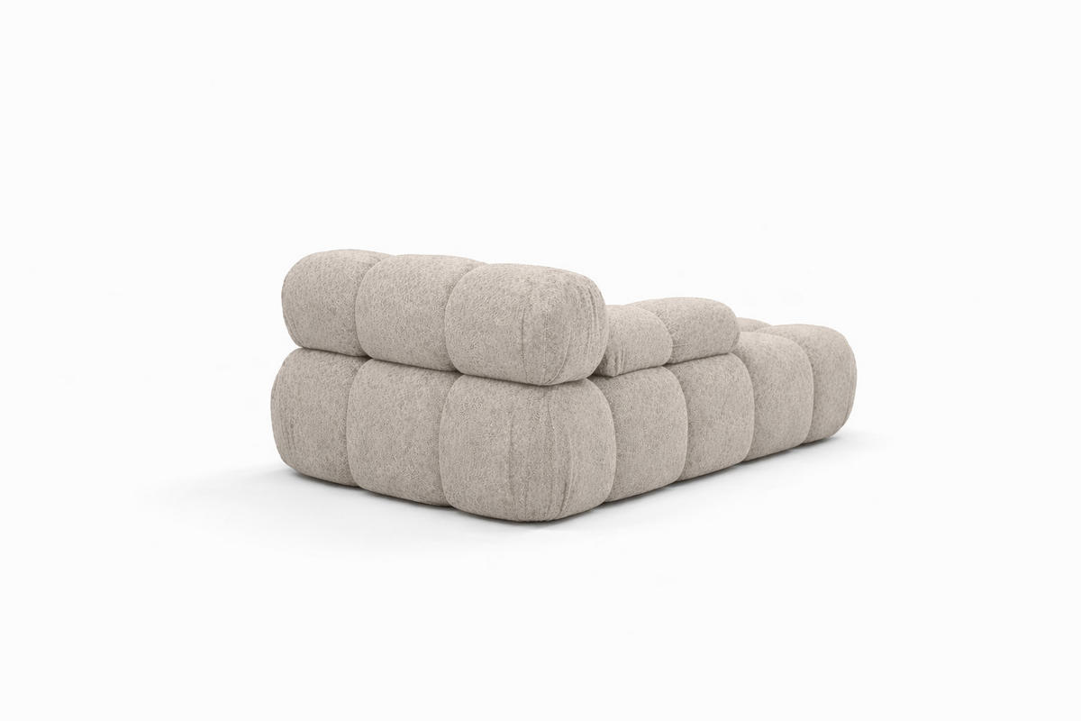 CHAISELONGUE Modular, Bouclé-Stoff Abriamo, Beige, Rechts, Selia - Beige/Braun, Holz (95/70/160cm) - Kaiser Möbel