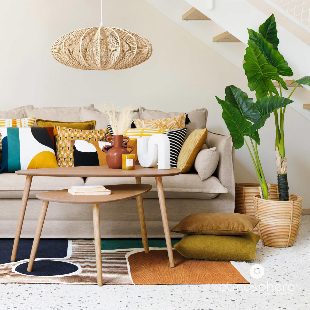 WEBTEPPICH 120/170 cm Joyful - Multicolor, Naturmaterialen (120/170cm) - Atmosphera Createur d´interieur