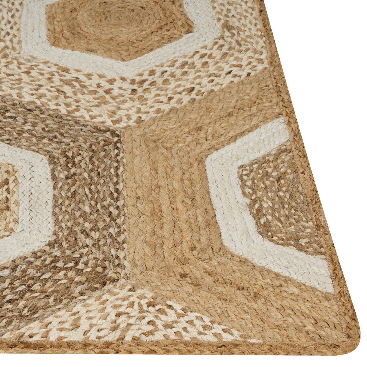 KURZFLOR-TEPPICH Beige 200/300 cm Basoren - Beige/Weiß, Naturmaterialen (200/300cm) - Beliani