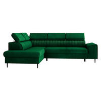 ECKSOFA Kadurin, Seite: Links - Schwarz/Grün, Holz/Kunststoff (276/206cm) - MIRJAN24