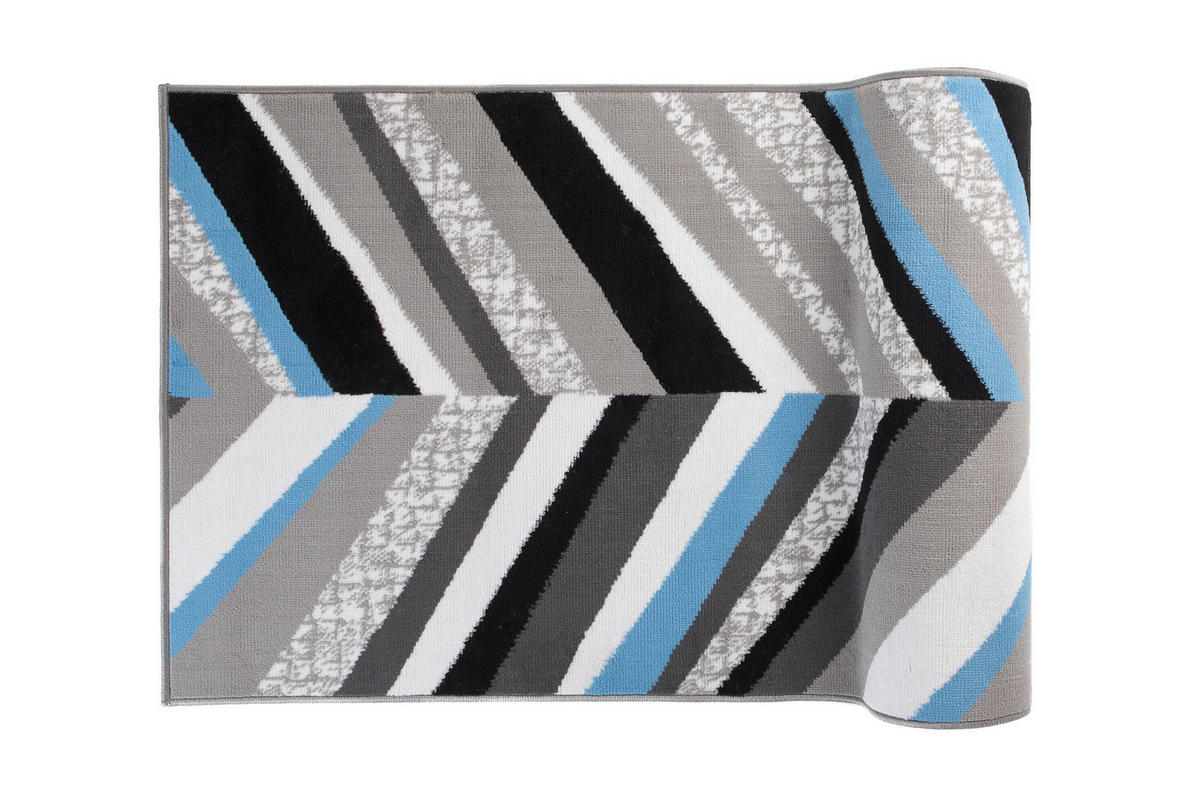 LÄUFER MAYA Blaugrau 100/600 cm - Blaugrau, Textil (100/600cm) - Tapiso