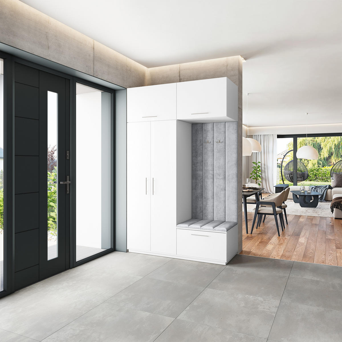 GARDEROBENSCHRANK REMA 150/240/60 cm Modern Weiß - Weiß, Holzwerkstoff (150/240/60cm) - MASSENO