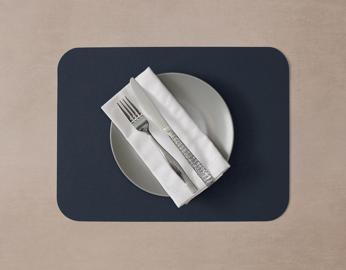 FLEXIMATS Platzsets, 2er Sets, 46x33cm, Navy/Grau - Grau, Textil (33/46/0.2cm) - Freeform