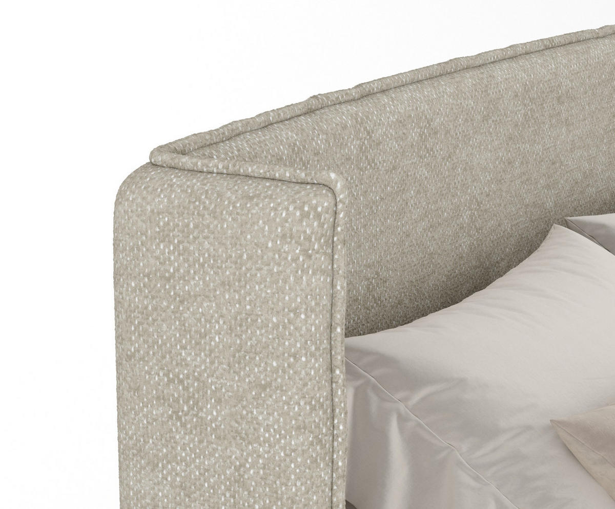 BOXSPRINGBETT Freeland Beige Grau 160/200 cm mit Matratze und Topper - Beige/Schwarz, Holz/Holzwerkstoff (160/200cm) - Maison de Reve