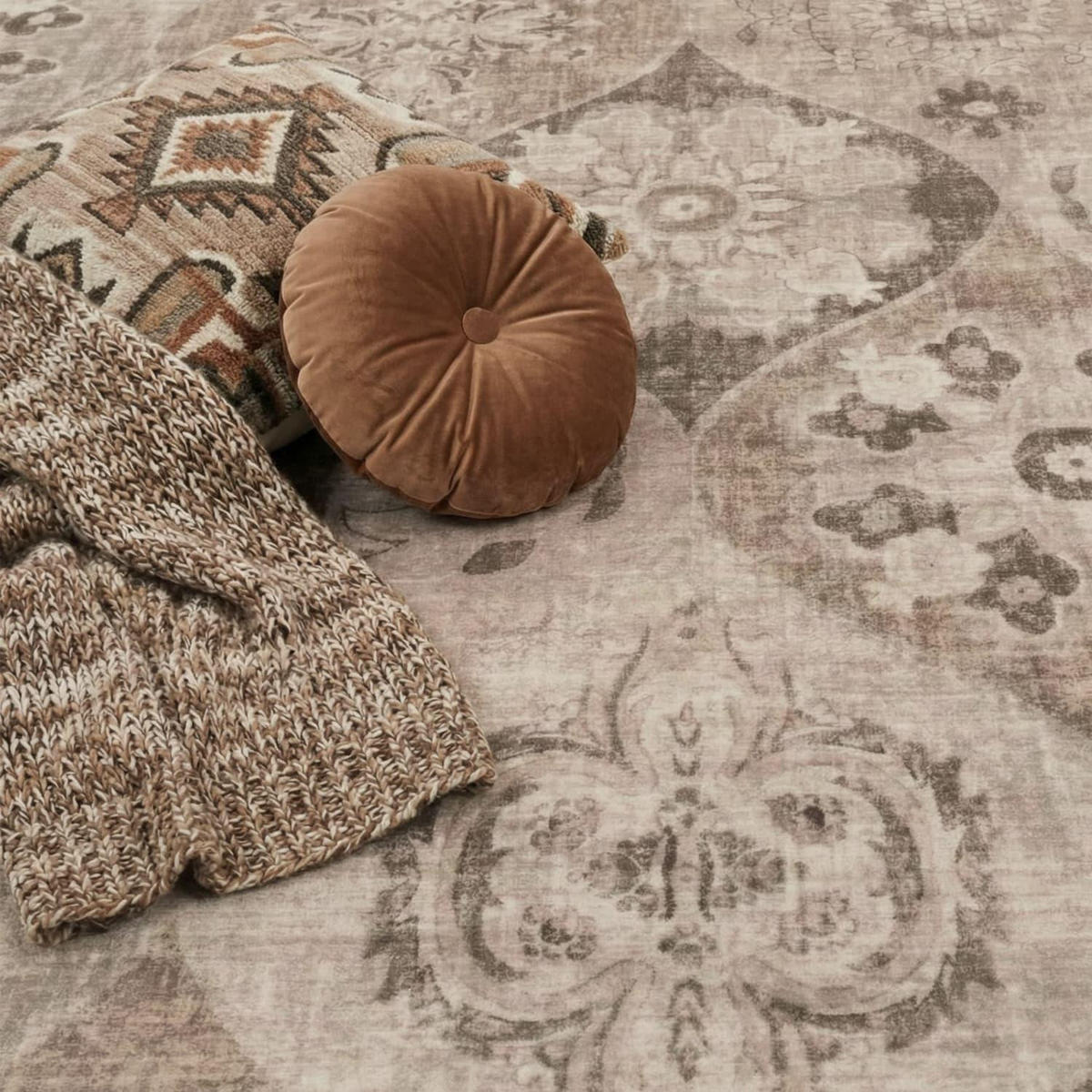 KURZFLOR-TEPPICH SEMER 421 TAUPE 240X340 - Taupe, Kunststoff (240/340cm) - Paco Home