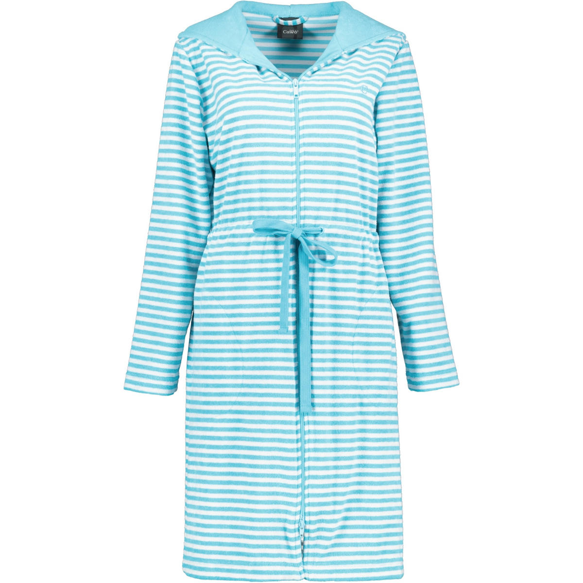 BADEMANTEL DAMEN KURZMANTEL MIT KAPUZE CAMPUS 834 TÜRKIS - 47 - Grün, Textil (XSnull) - Cawoe
