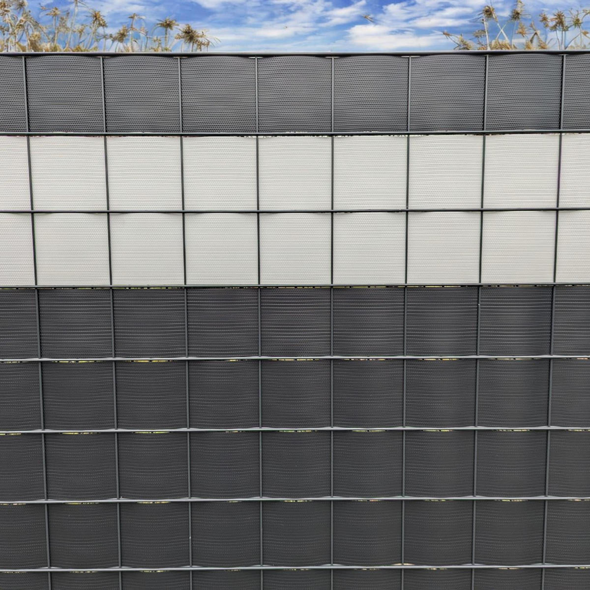 SICHTSCHUTZSTREIFEN Delux-R Einzelstreifen Wabenstruktur Tannengrün 10x 2,55m - Dunkelgrün, Kunststoff (255/19cm) - ZAUN|ZU