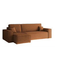 ECKSOFA, Best L-Form, Stoff Neve, Kupfer, Links - Orange, Holz (142/244cm) - Kaiser Möbel