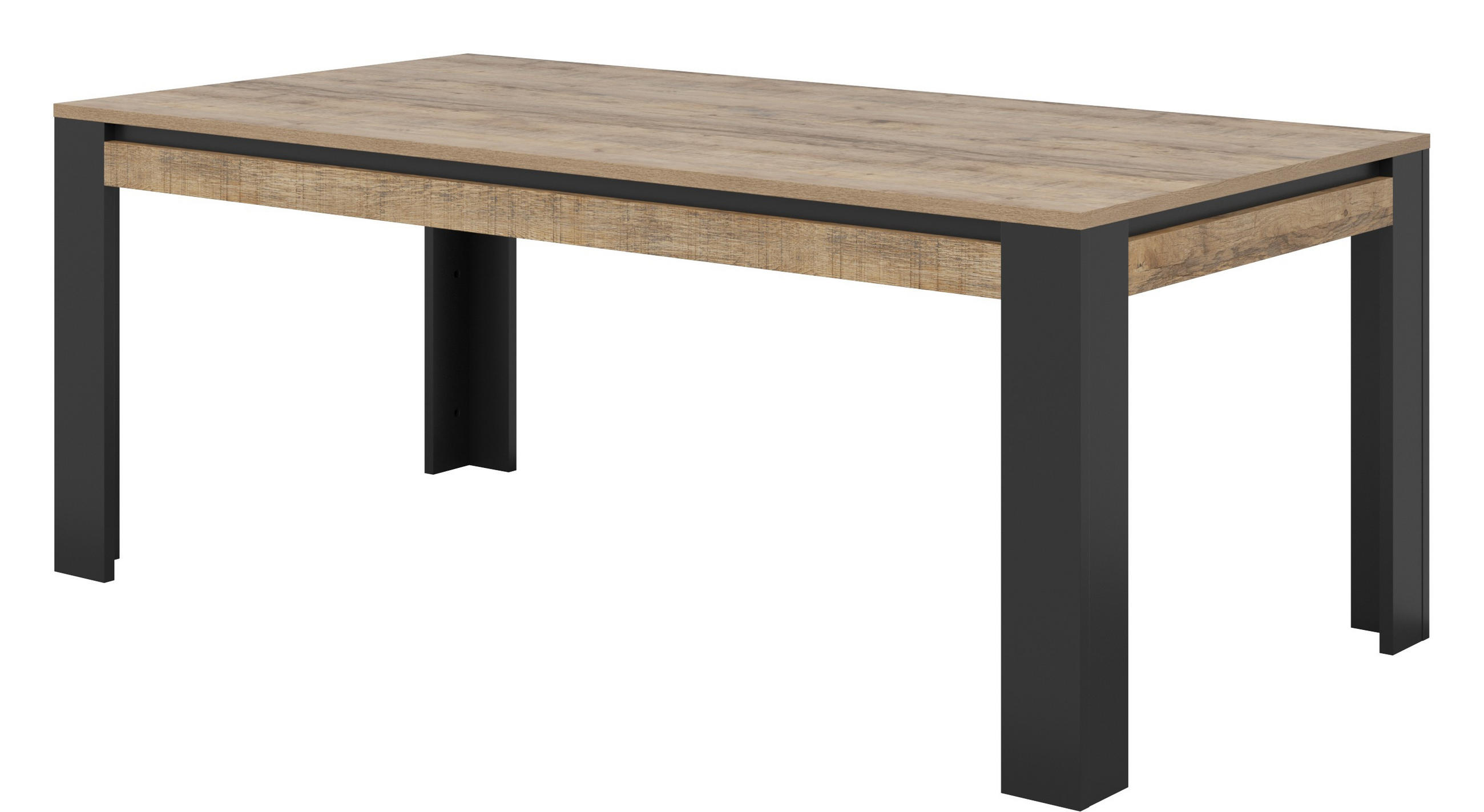 ESSTISCH DAVOR 195 x 100 x 77 cm - Schwarz, Holz (195/100/77cm) - MASSENO