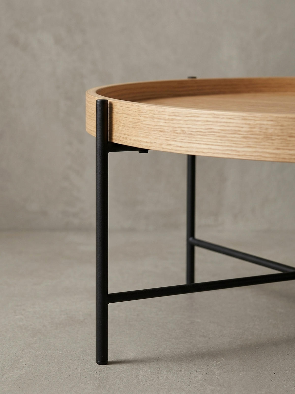 COUCHTISCH Eichenholz Furnier mit stabilem Metallgestell, Modernes zeitloses Design - Schwarz/Braun, Holz/Metall (78/78/40cm) - KADIMA DESIGN