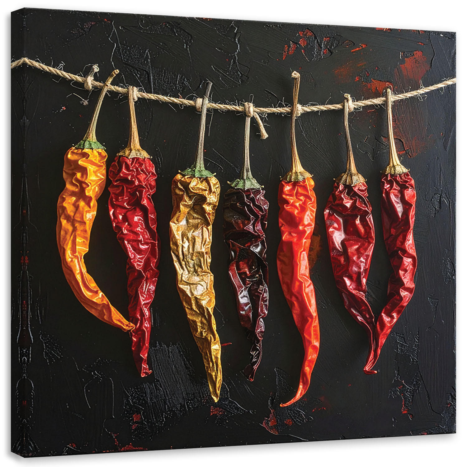 LEINWANDBILD Essen & Trinken 60x60cm - Rot, Textil (60/60cm) - Feeby