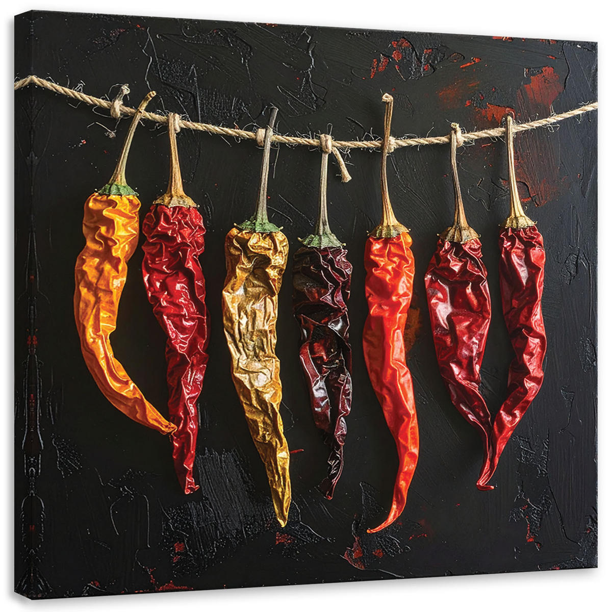 LEINWANDBILD Essen & Trinken 60x60cm - Rot, Textil (60/60cm) - Feeby