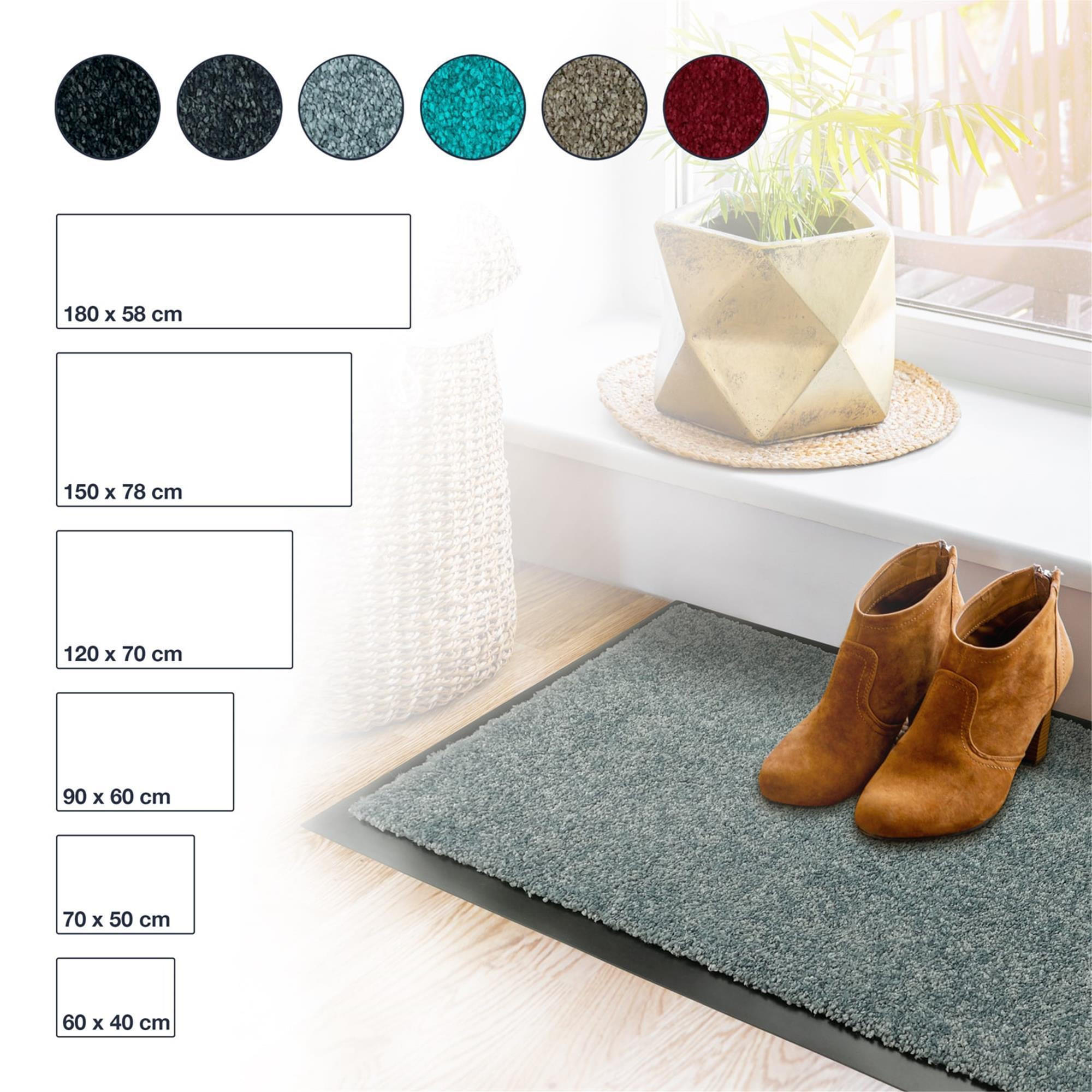 FUSSMATTEN FÜR INNEN & AUßEN TÜRMATTE - Petrol, Textil (58/180cm) - WohnDirect