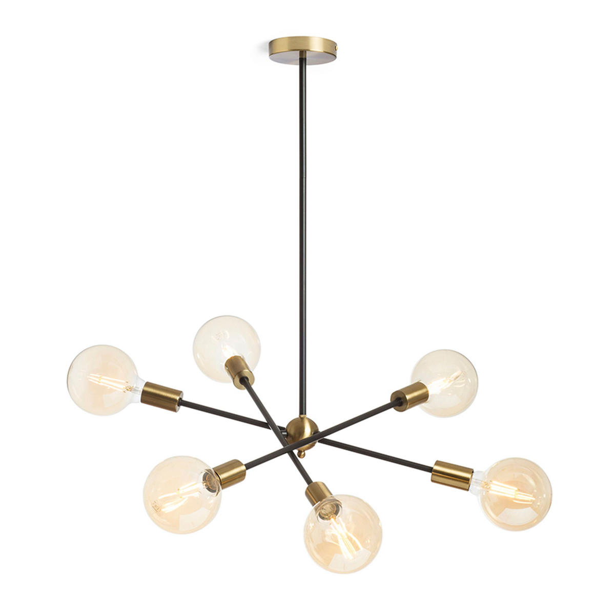 PENDELLEUCHTE ARTEMIA 6 Schwarz 90 W - Schwarz, Metall (30/30/120cm) - Rendl