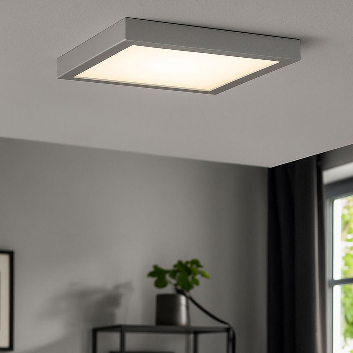 LED PANEL Deckenleuchte Silber Chrom - Silberfarben, Metall (30/30/3.2cm) - Briloner