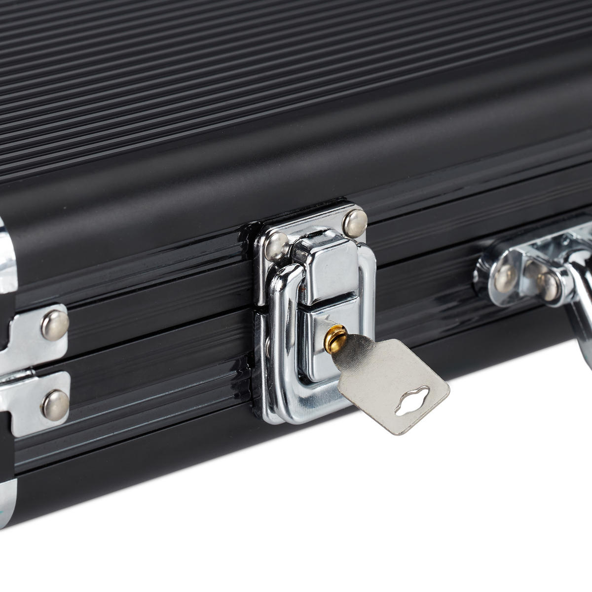 POKERKOFFER - Schwarz, Kunststoff/Metall (39/6.5cm) - Relaxdays