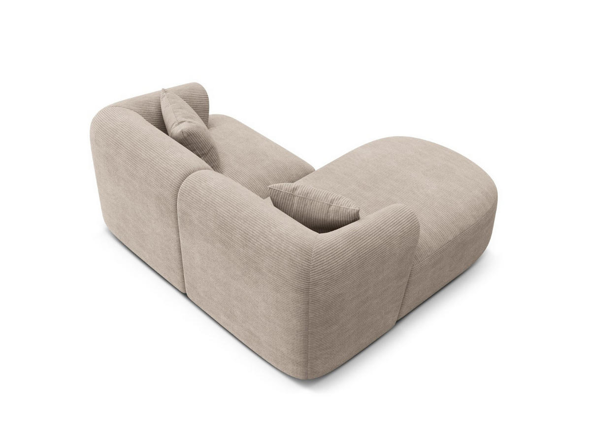 MODULARES-ECKSOFA links Campi aus Cord cappuccino 3 Sitzplätze - Cappuccino, Textil (156/180cm) - Cosmopolitan Design