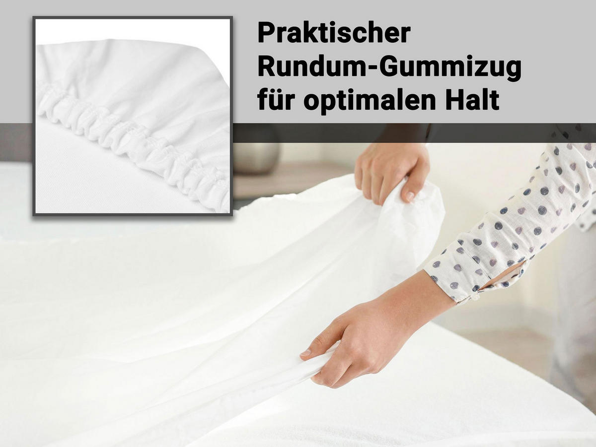 SPANNBETTLAKEN, 180x200 cm, 100% Baumwolle, Weiß - Weiß, Textil (180/200cm) - Zollner